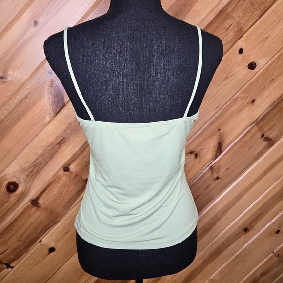 Vintage Byerwear Womens Size L Green Lace Trim Tank Made In The USA 90s Y2K - Picture 6 of 6